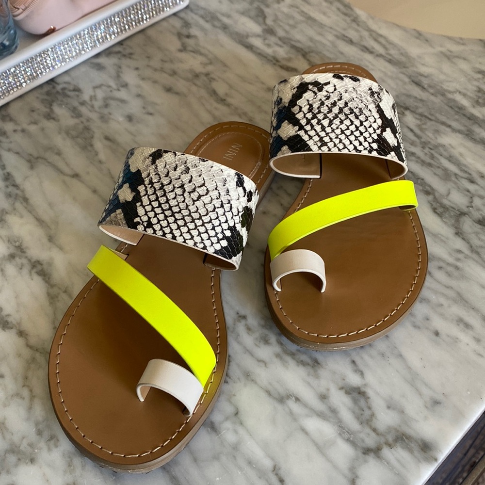 Colorful and comfortable slide sandals.
